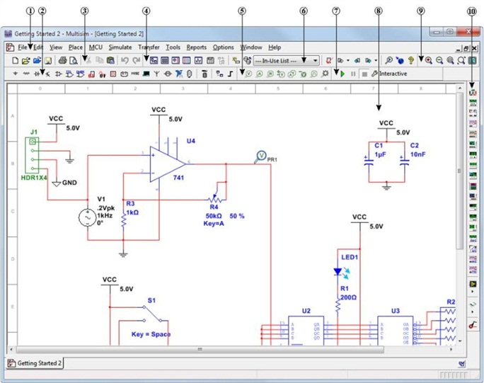 Multisim軟件操作界面